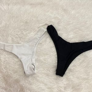 black and white thong bottoms